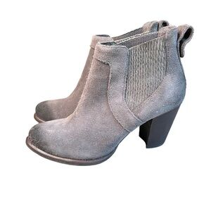 UGG Ankle Boots Women's 7 Cobie Gray Suede Chelsea Block Heel Casual Shoes